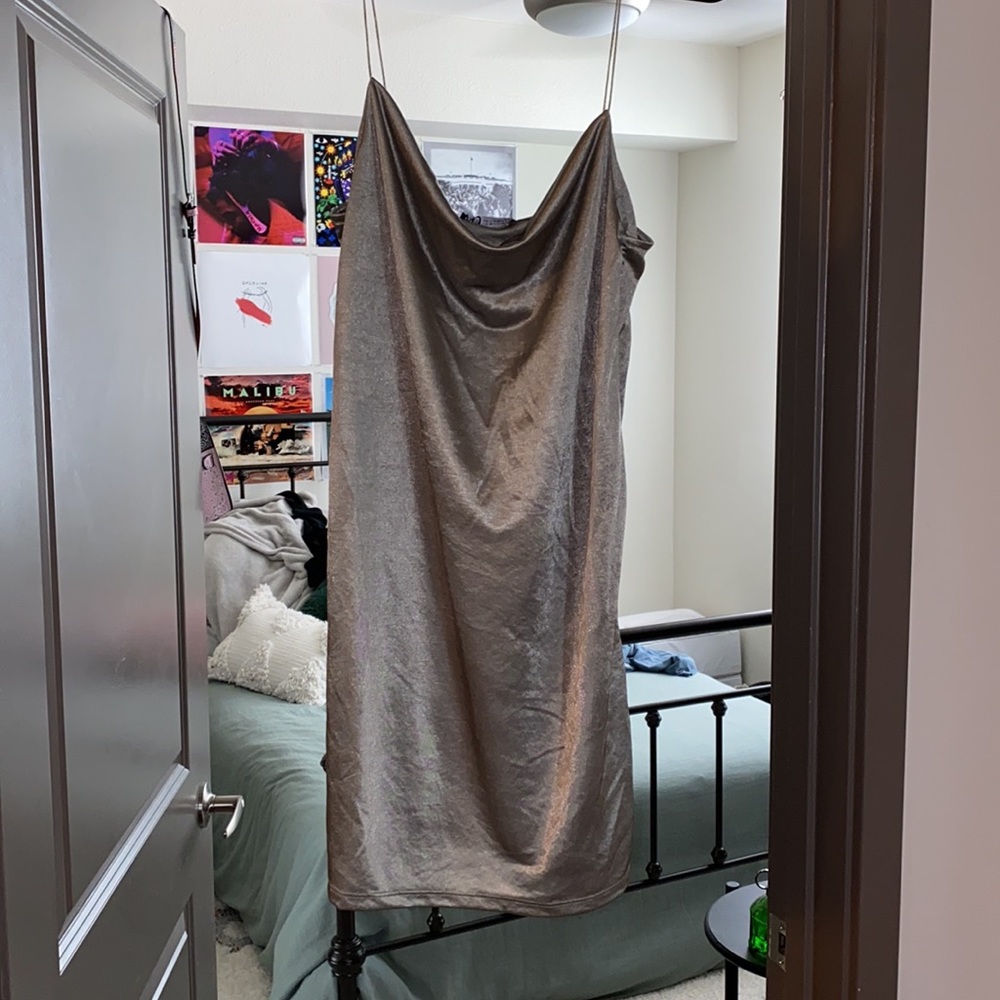 Sage Green Slip Dress - Picture 3 of 4